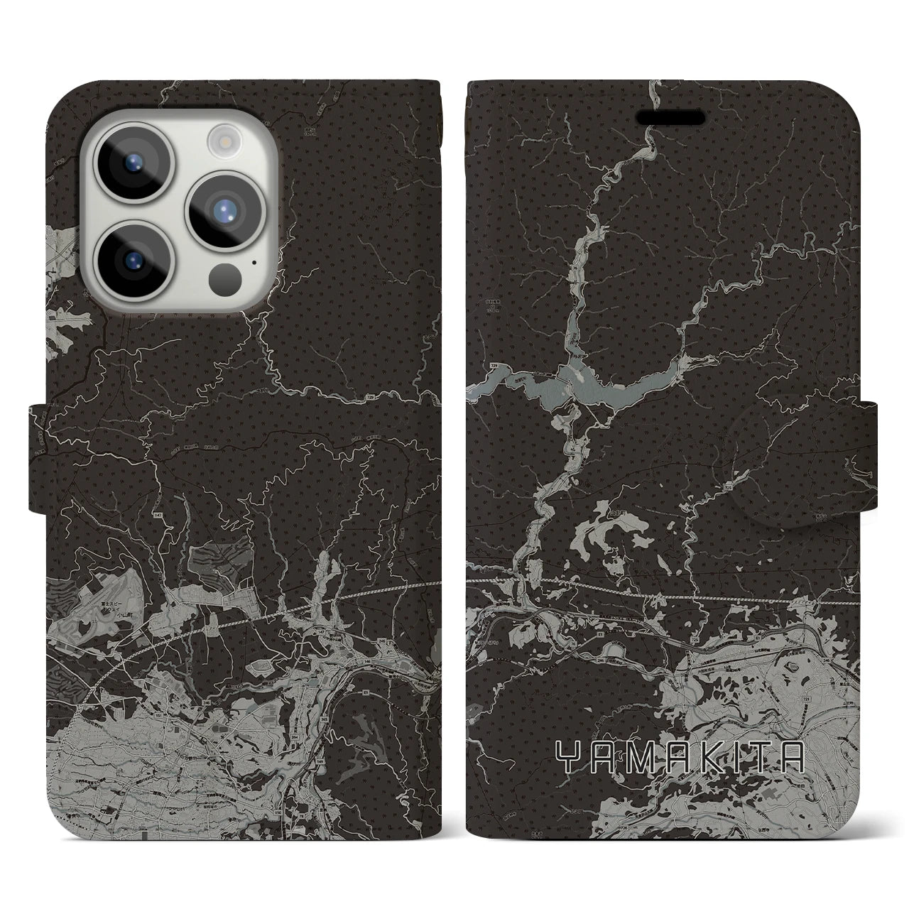 【山北(神奈川県)】地図柄iPhoneケース(手帳タイプ)