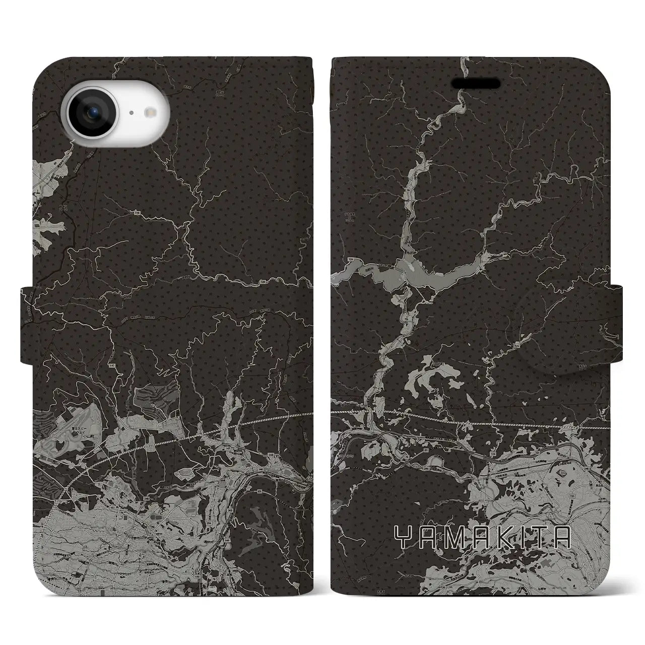 【山北(神奈川県)】地図柄iPhoneケース(手帳タイプ)