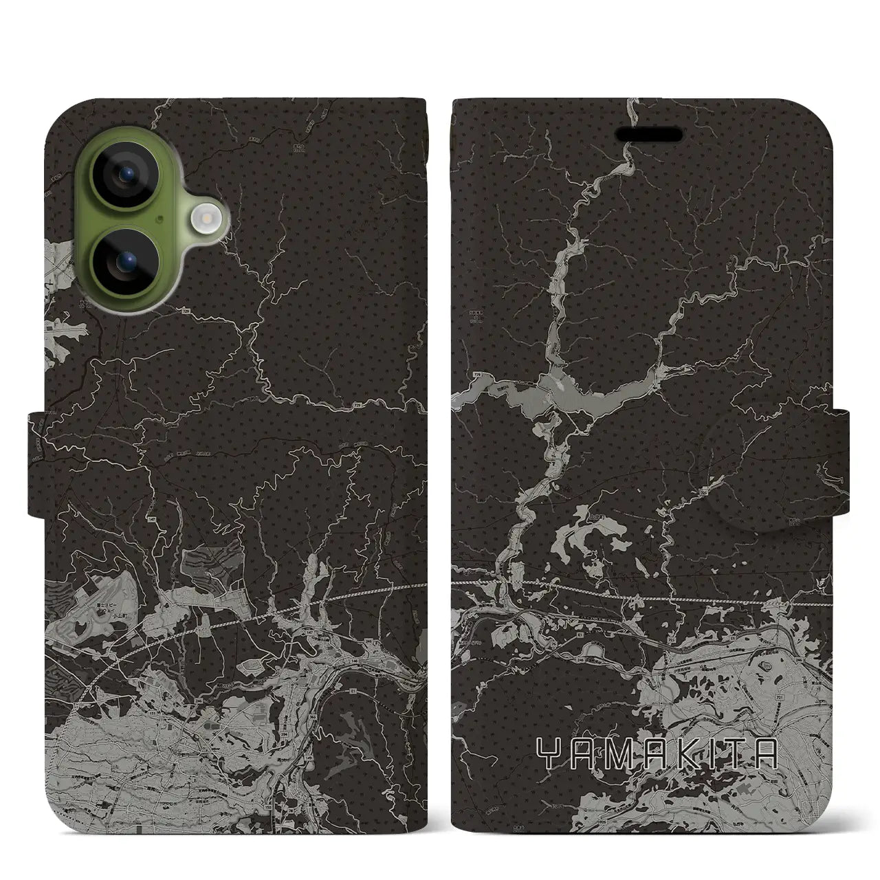 【山北(神奈川県)】地図柄iPhoneケース(手帳タイプ)