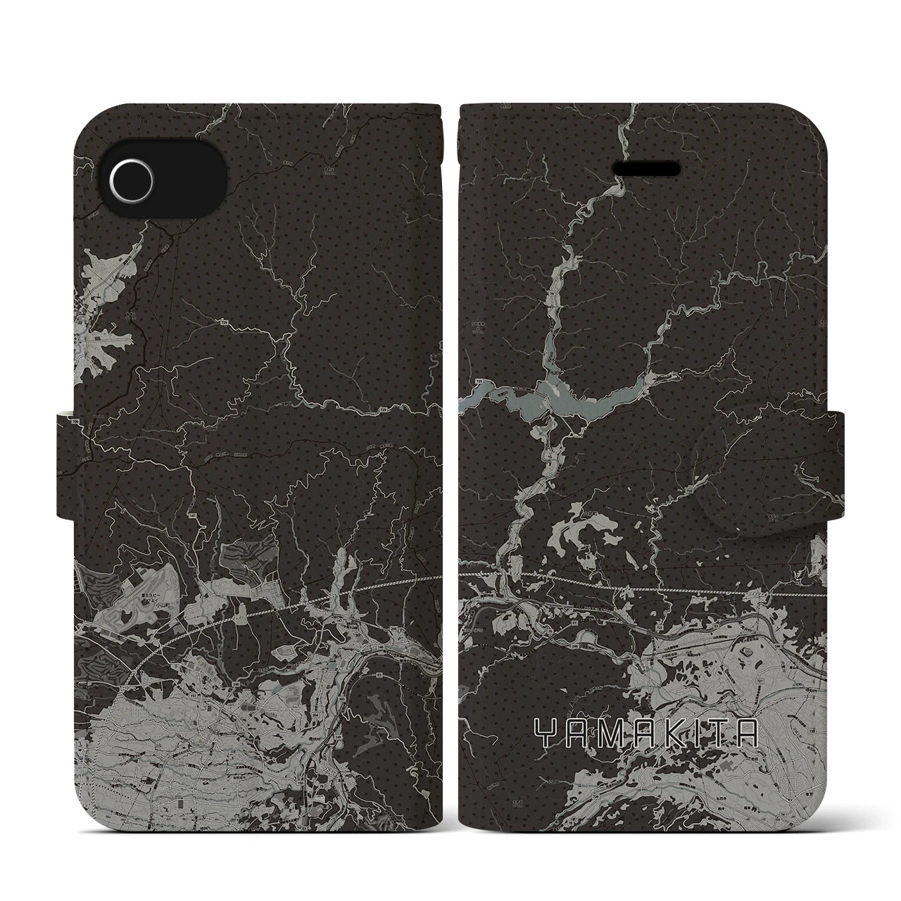 【山北(神奈川県)】地図柄iPhoneケース(手帳タイプ)