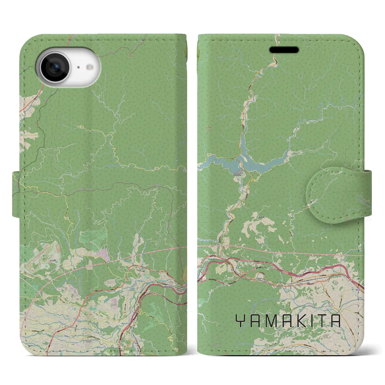 【山北(神奈川県)】地図柄iPhoneケース(手帳タイプ)