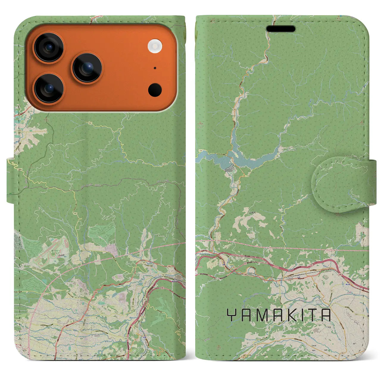 【山北(神奈川県)】地図柄iPhoneケース(手帳タイプ)