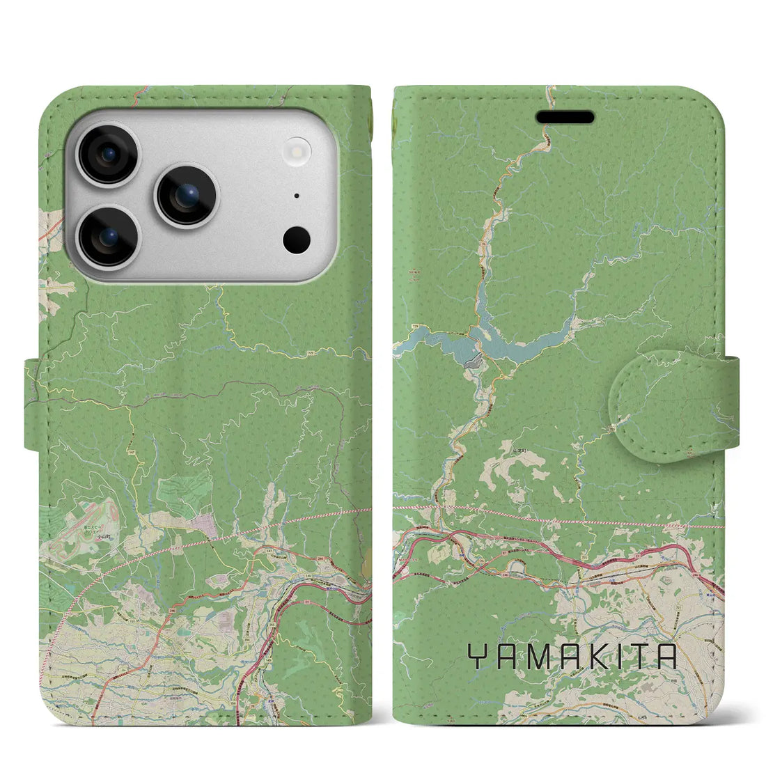 【山北(神奈川県)】地図柄iPhoneケース(手帳タイプ)ナチュラル・iPhone 17 Pro Max 用