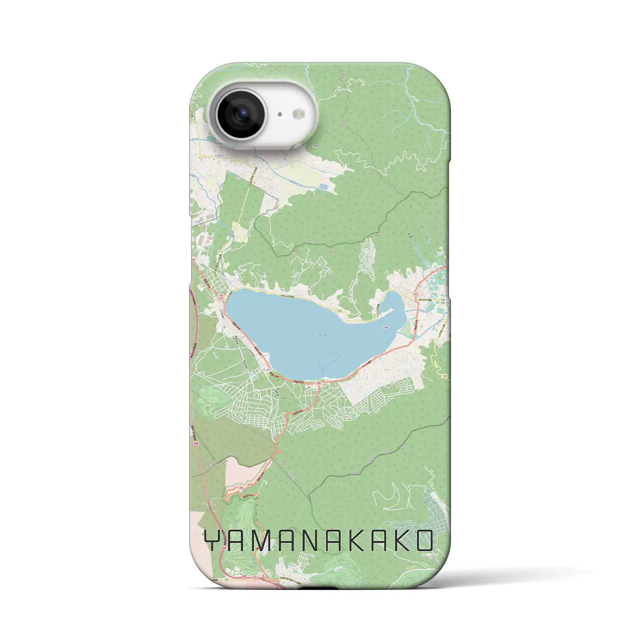 【山中湖(山梨県)】地図柄iPhoneケース(バックカバータイプ)