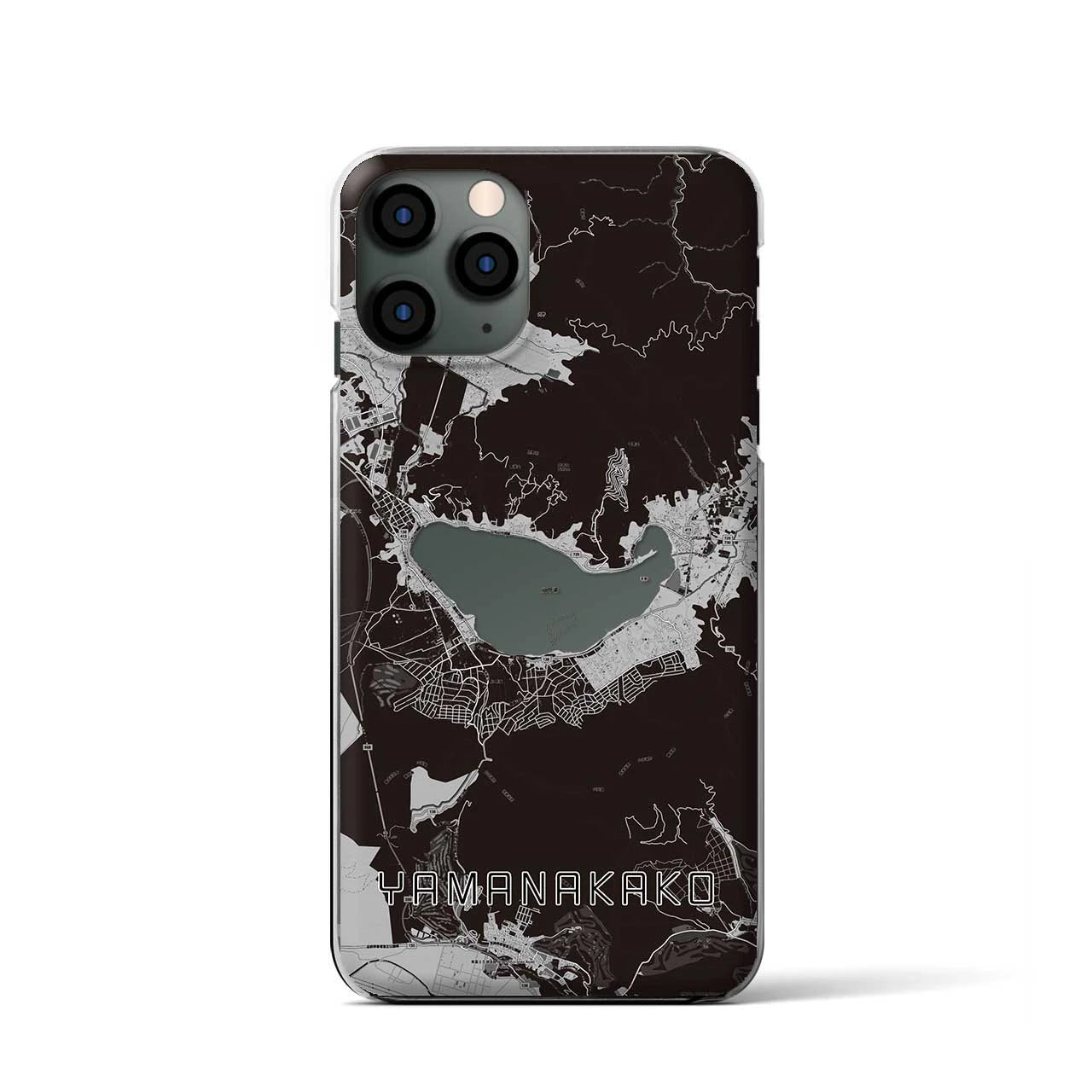 【山中湖(山梨県)】地図柄iPhoneケース(クリアタイプ)