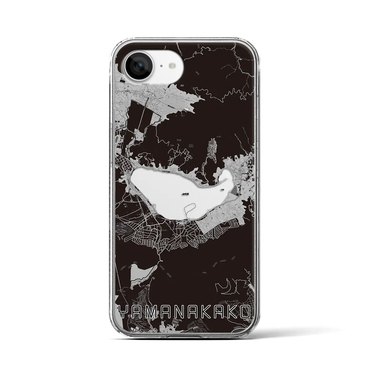【山中湖(山梨県)】地図柄iPhoneケース(クリアタイプ)