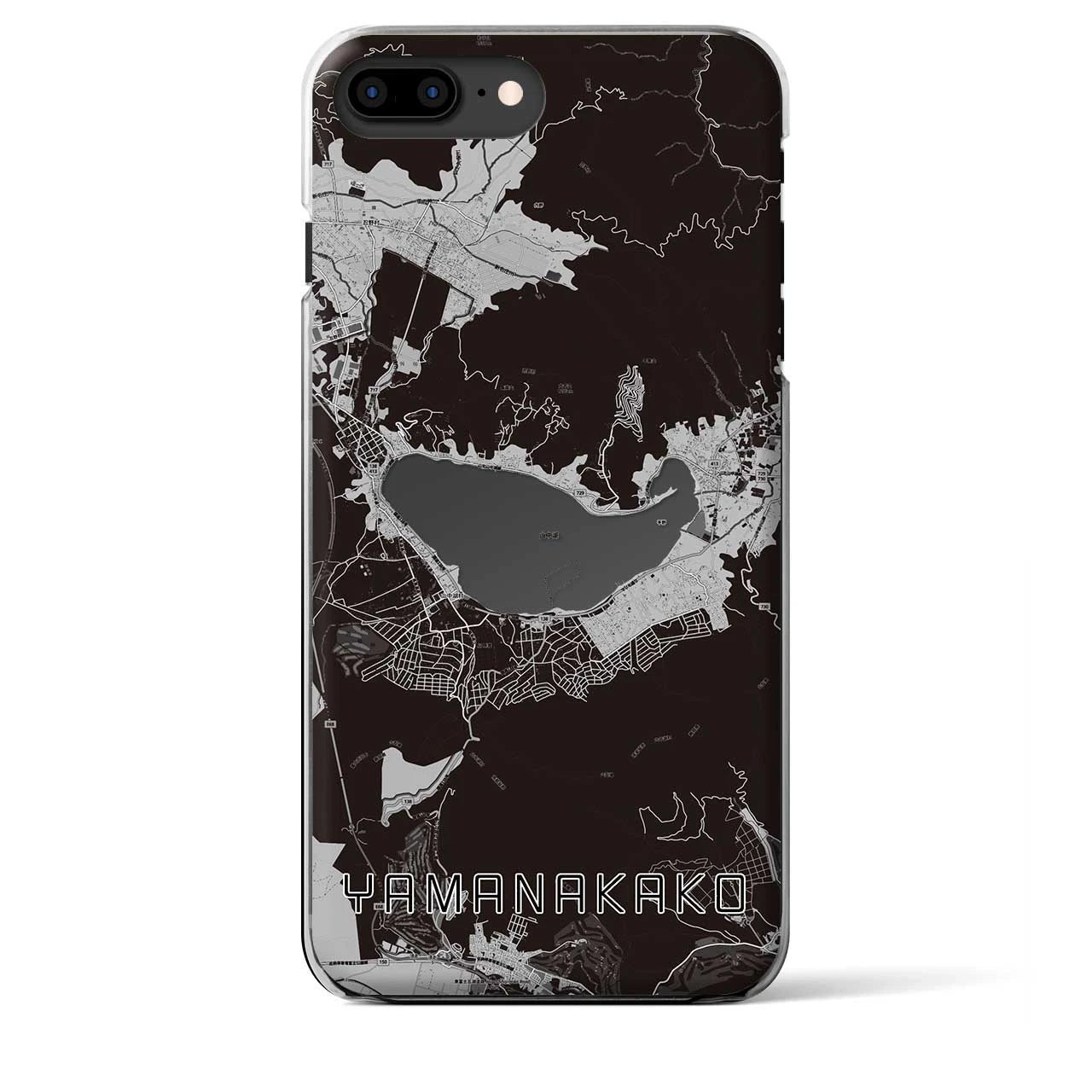 【山中湖(山梨県)】地図柄iPhoneケース(クリアタイプ)