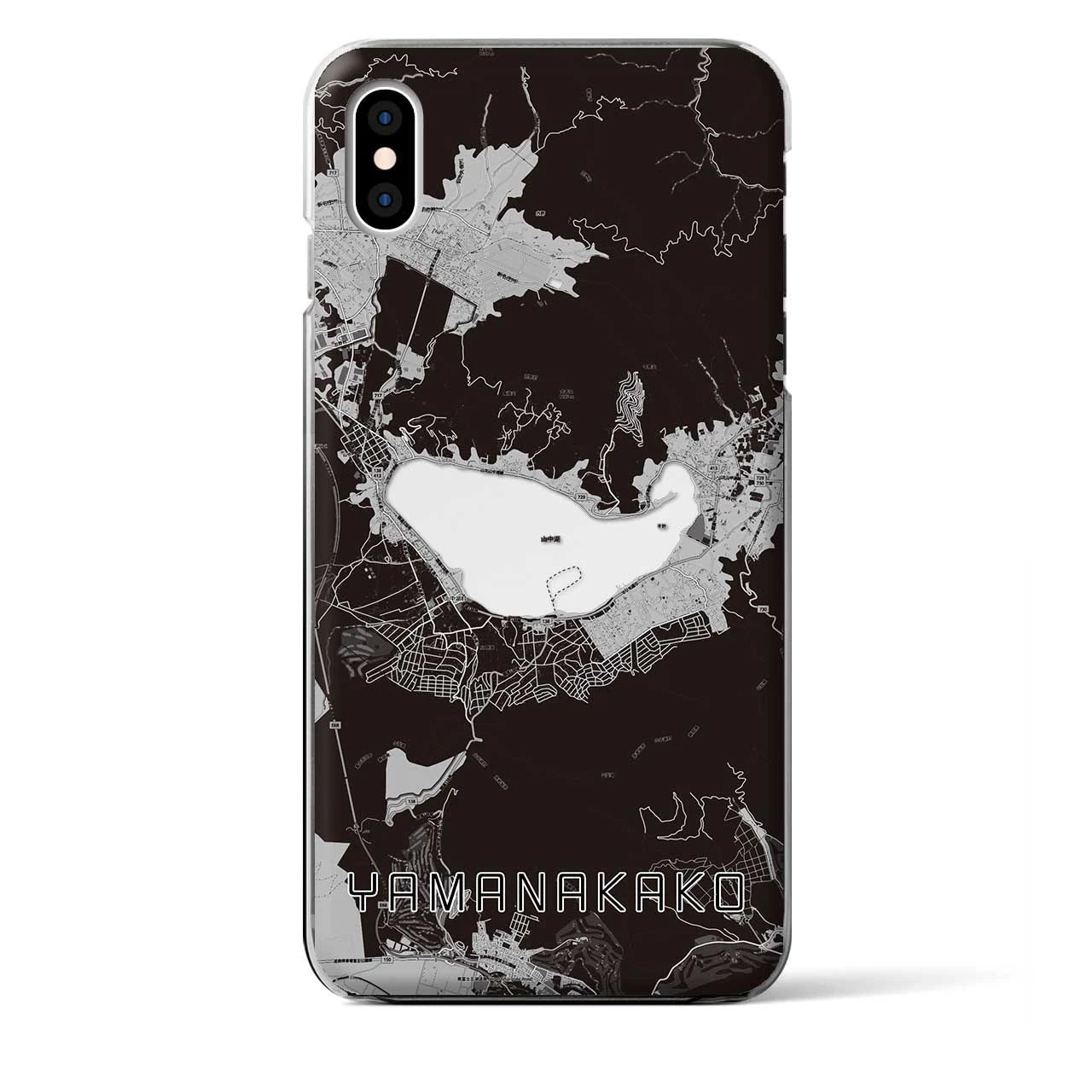 【山中湖(山梨県)】地図柄iPhoneケース(クリアタイプ)