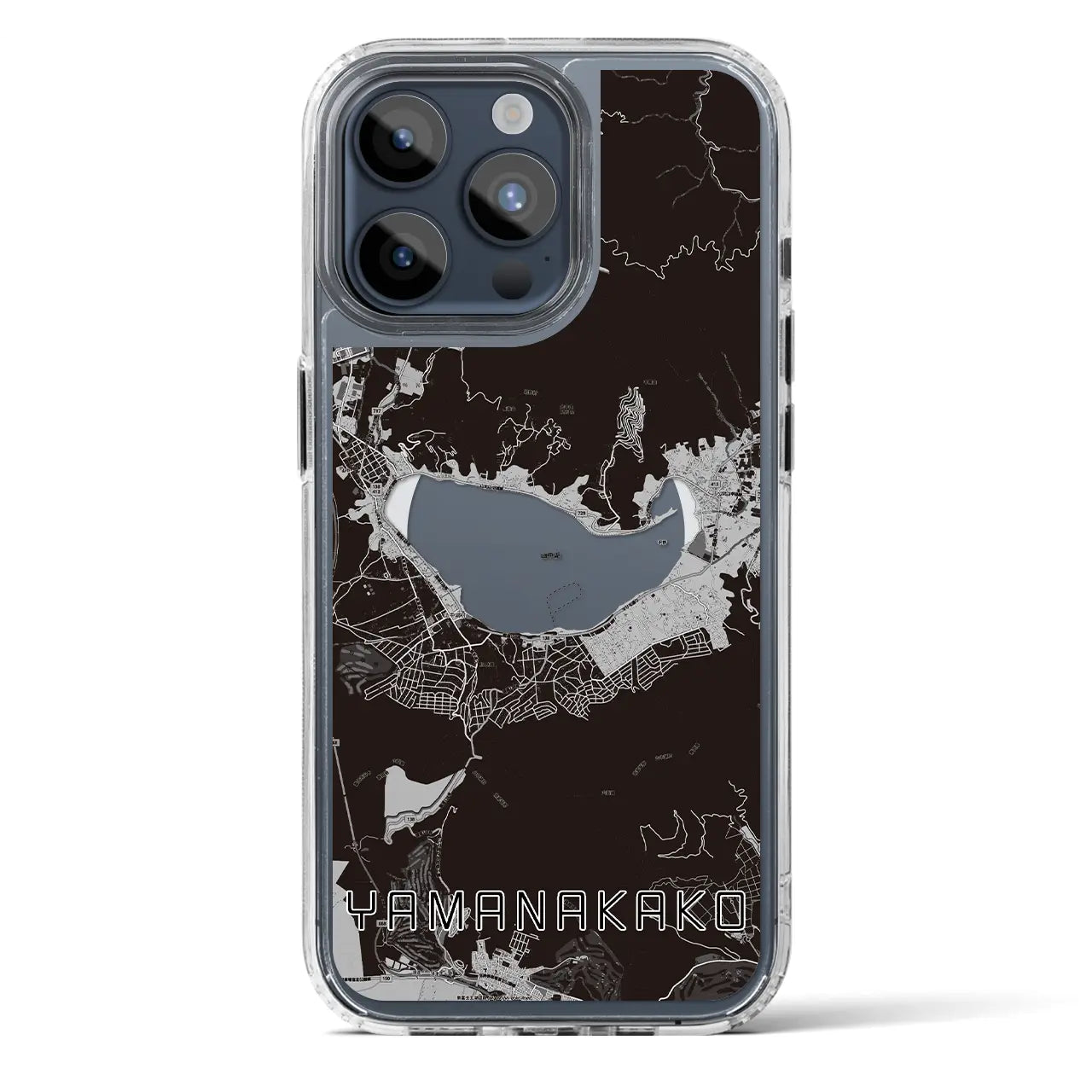 【山中湖(山梨県)】地図柄iPhoneケース(MagSafeタイプ)