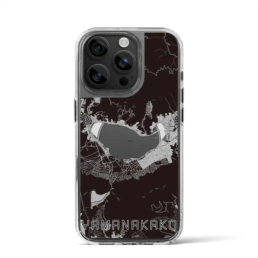 【山中湖(山梨県)】地図柄iPhoneケース(MagSafeタイプ)