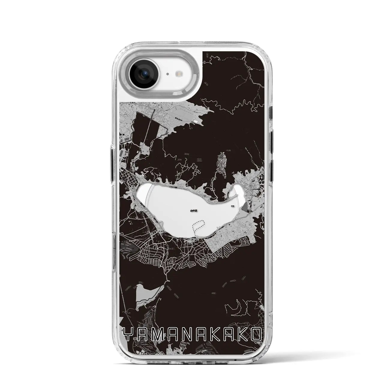 【山中湖(山梨県)】地図柄iPhoneケース(MagSafeタイプ)