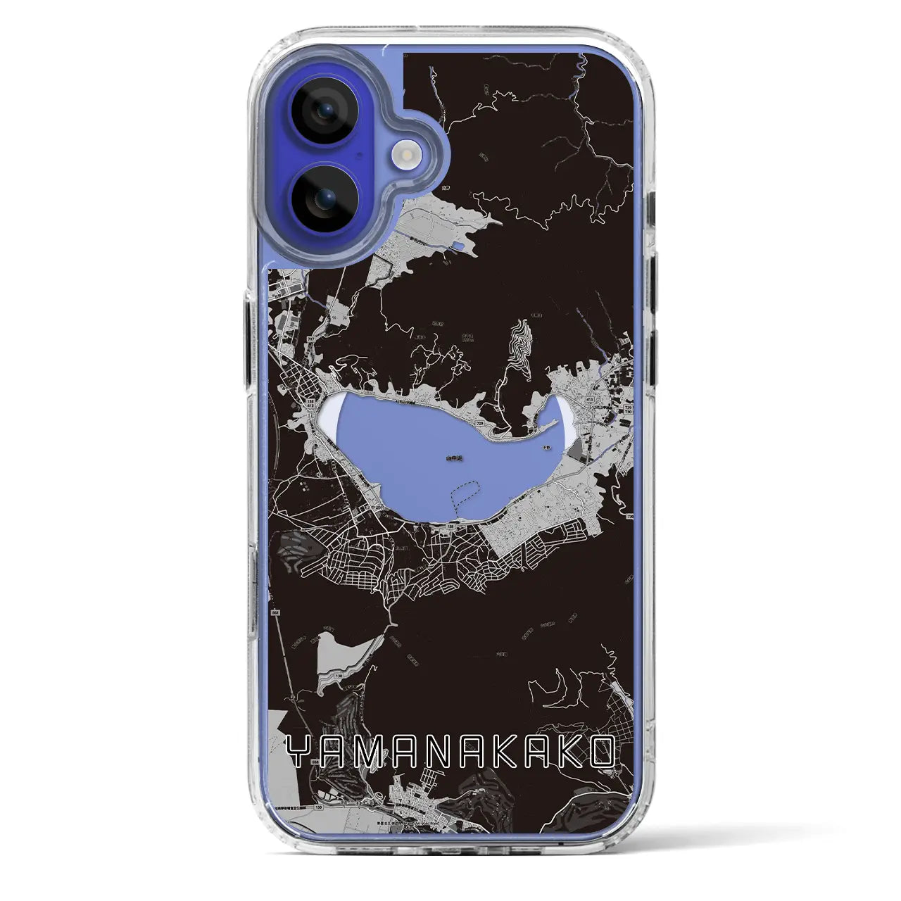 【山中湖(山梨県)】地図柄iPhoneケース(MagSafeタイプ)