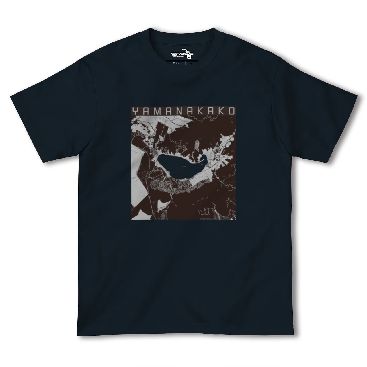 【山中湖(山梨県)】地図柄ヘビーウェイトTシャツ