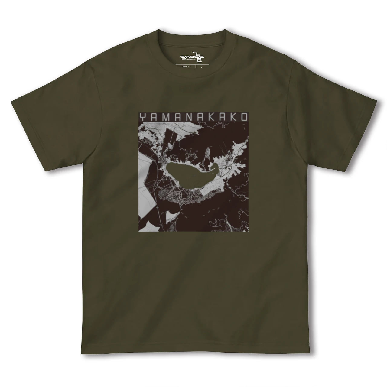 【山中湖(山梨県)】地図柄ヘビーウェイトTシャツ