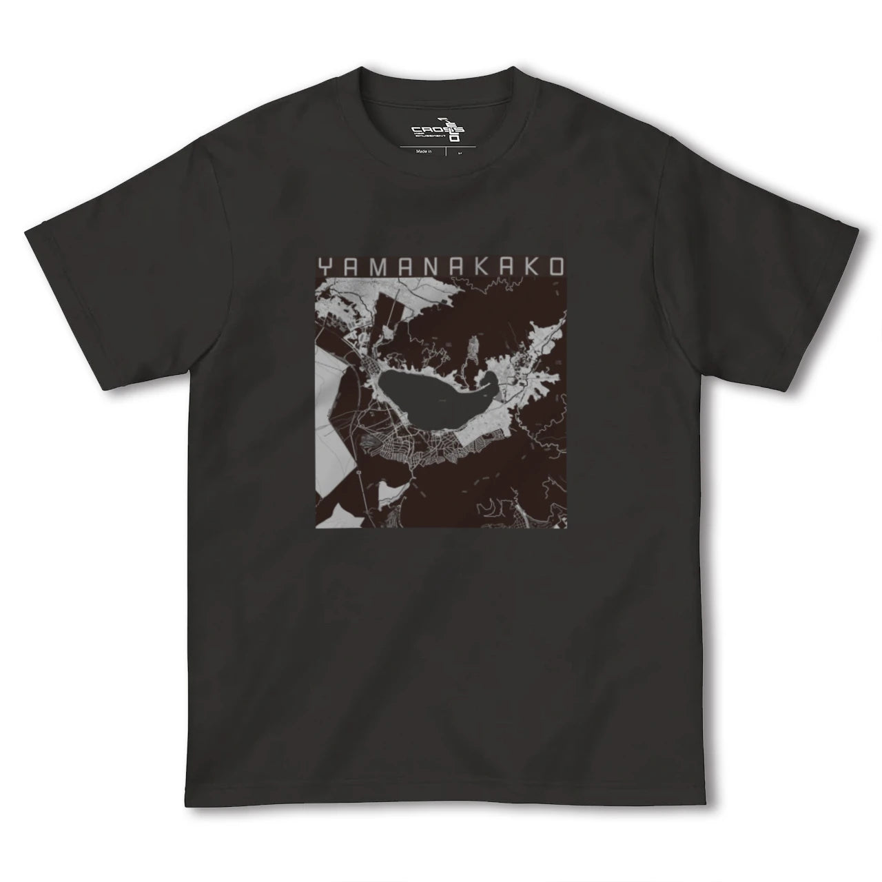 【山中湖(山梨県)】地図柄ヘビーウェイトTシャツ