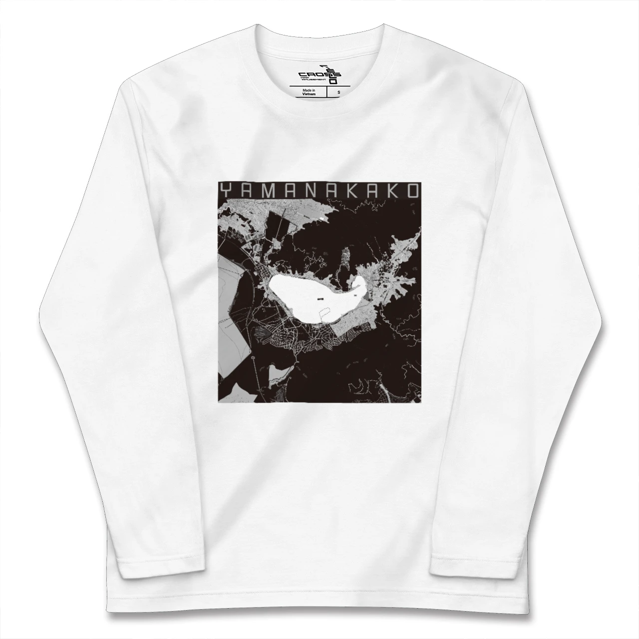 【山中湖(山梨県)】地図柄ロングスリーブTシャツ