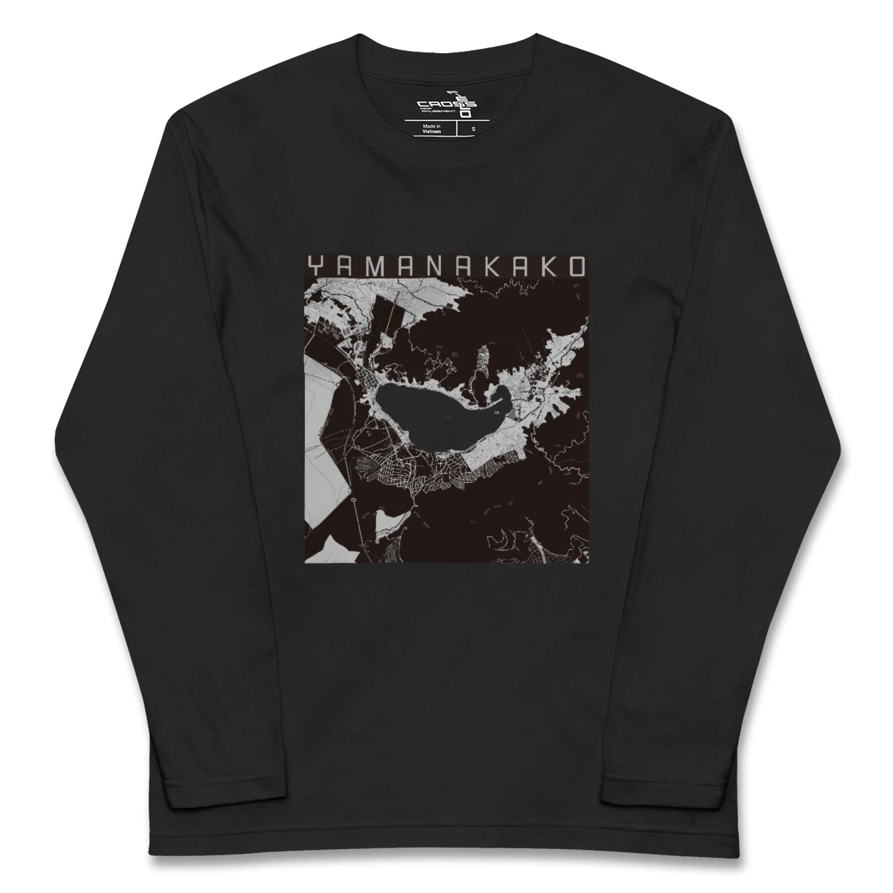 【山中湖(山梨県)】地図柄ロングスリーブTシャツ