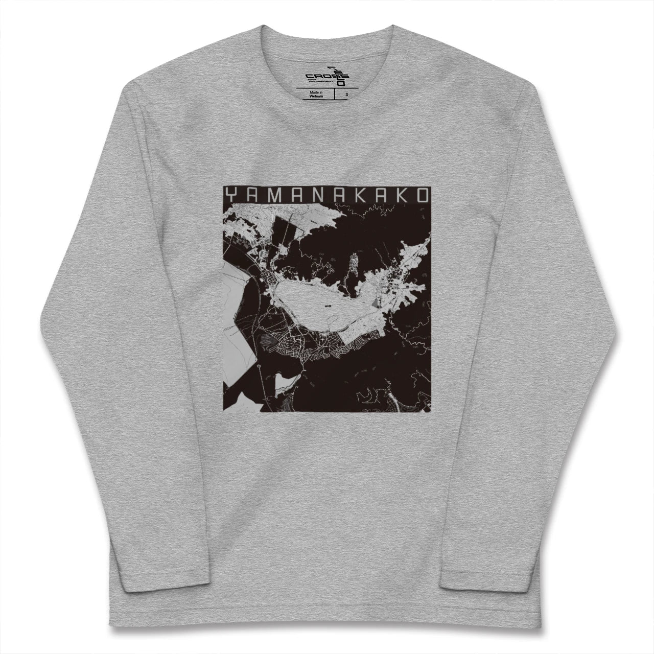 【山中湖(山梨県)】地図柄ロングスリーブTシャツ