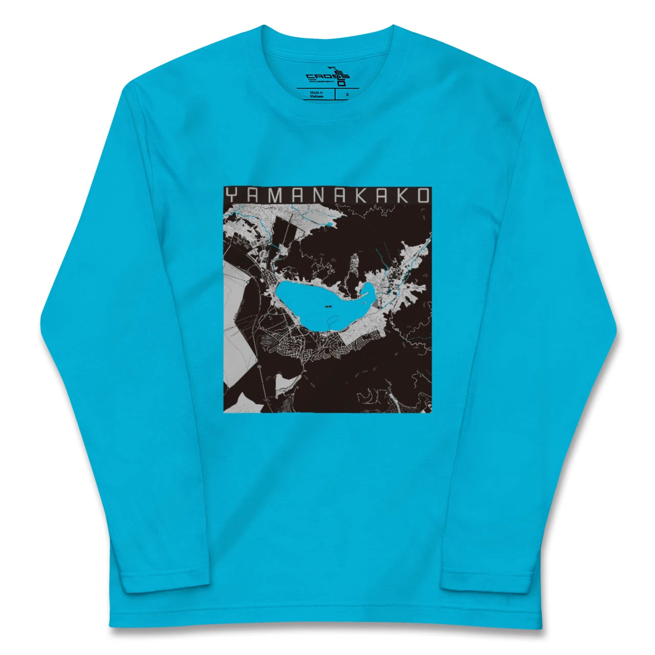 【山中湖(山梨県)】地図柄ロングスリーブTシャツ