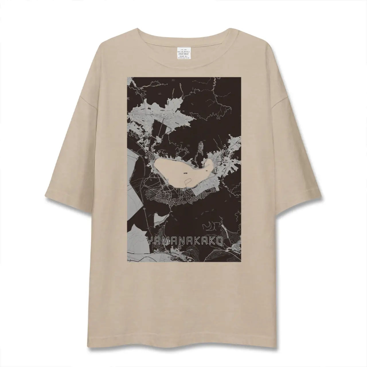 【山中湖(山梨県)】地図柄ビッグシルエットTシャツ