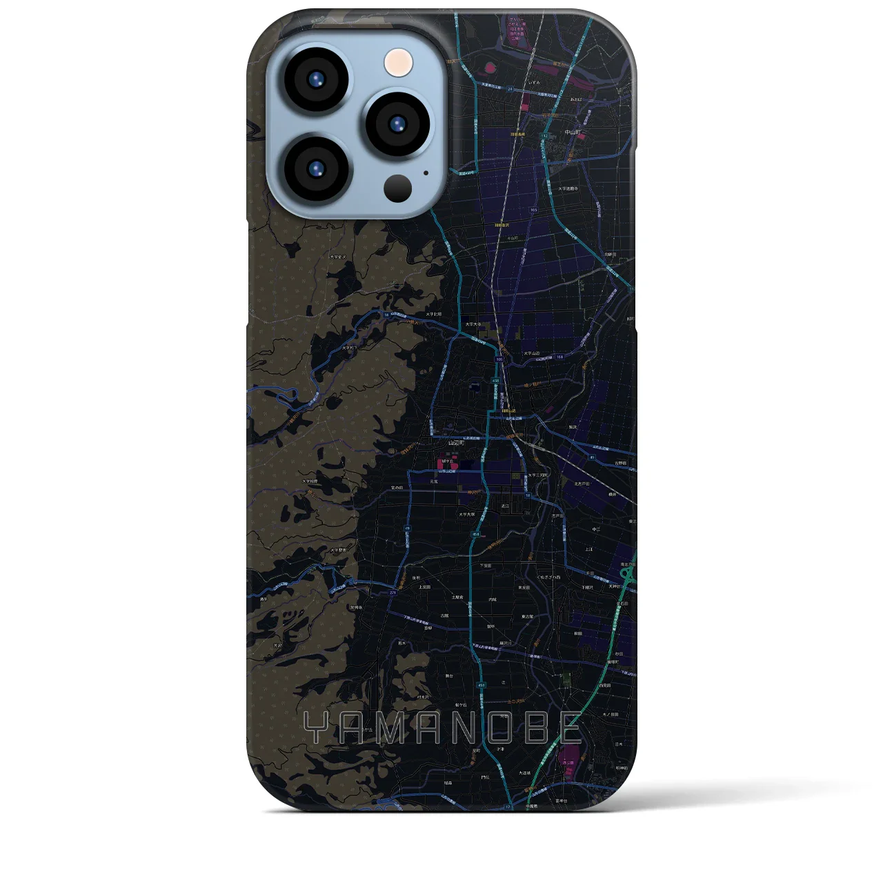 【山辺(山形県)】地図柄iPhoneケース(バックカバータイプ)