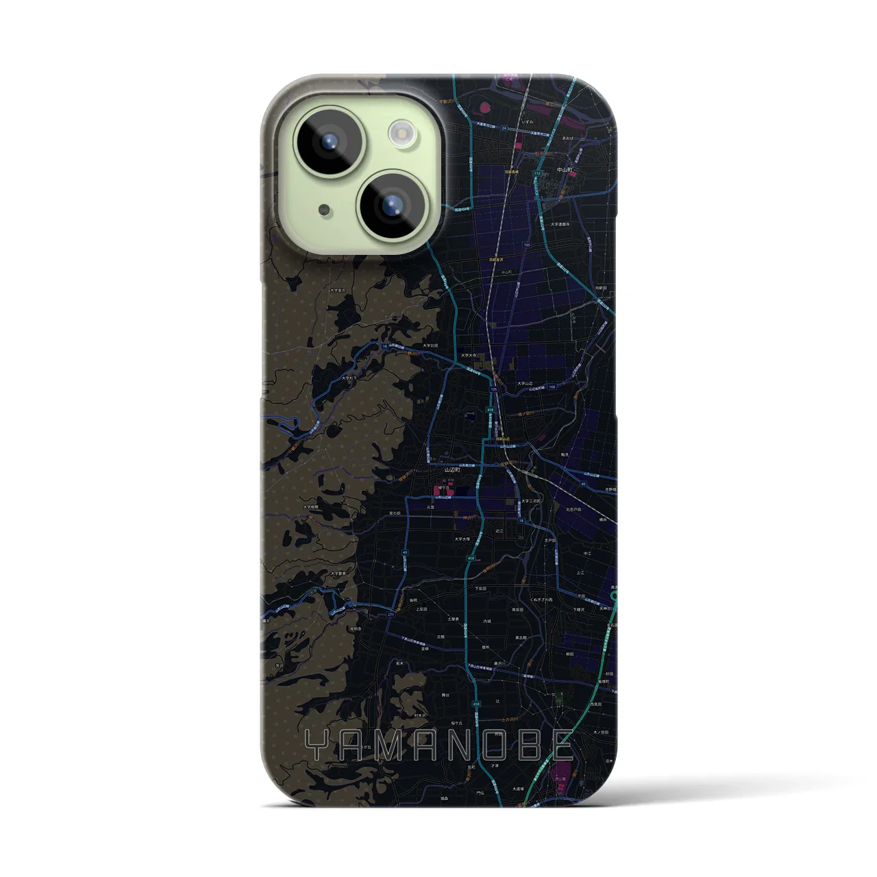【山辺(山形県)】地図柄iPhoneケース(バックカバータイプ)