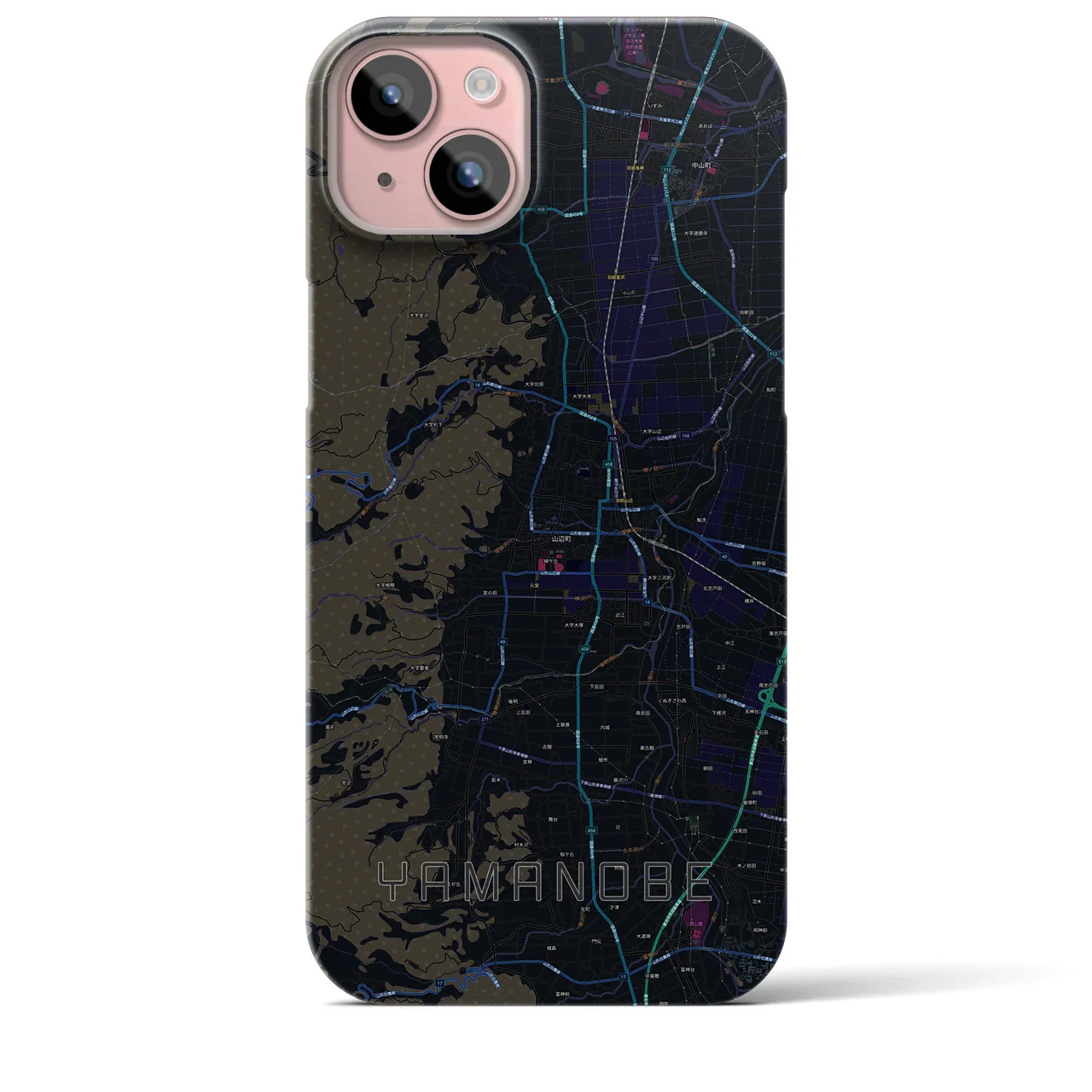 【山辺(山形県)】地図柄iPhoneケース(バックカバータイプ)