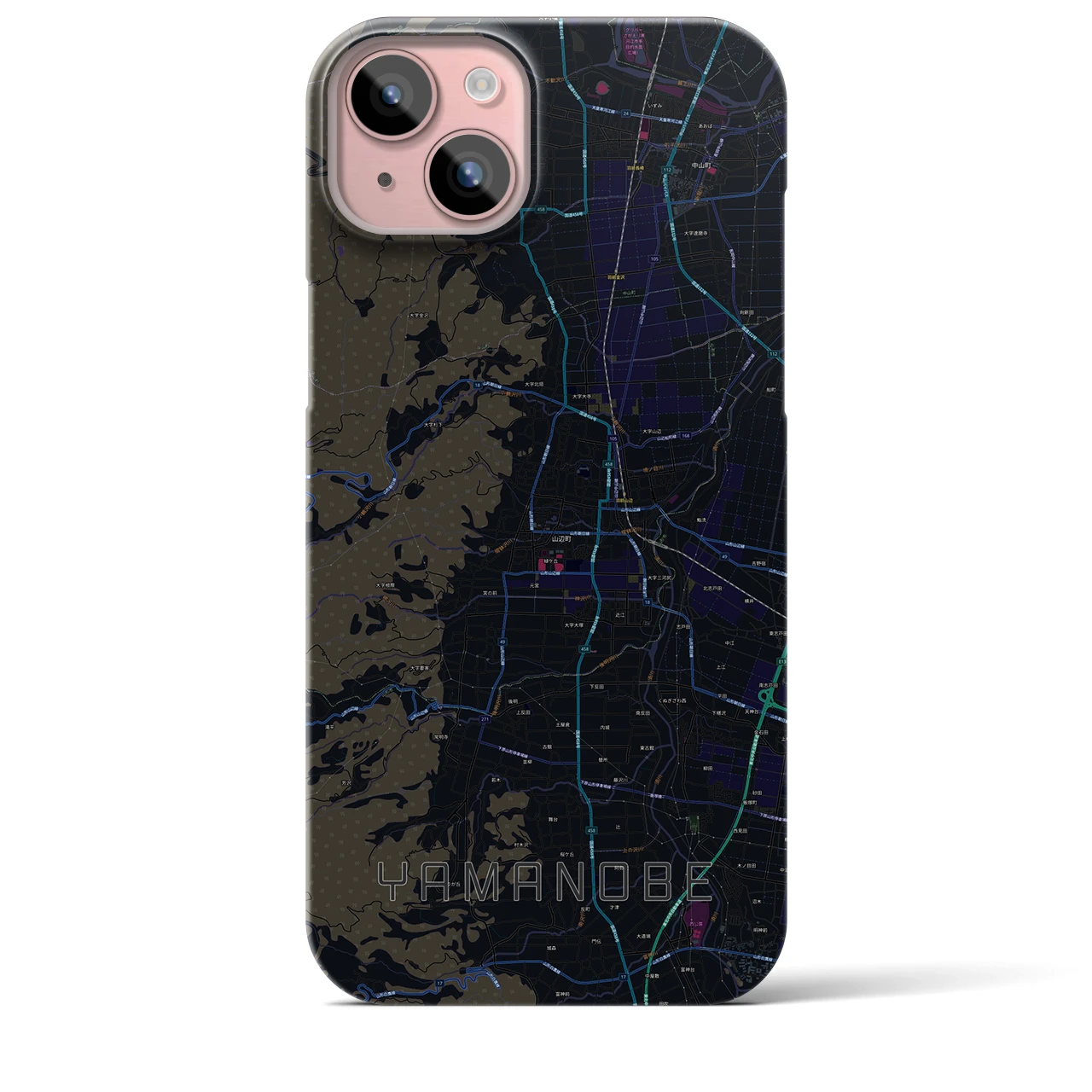 【山辺(山形県)】地図柄iPhoneケース(バックカバータイプ)