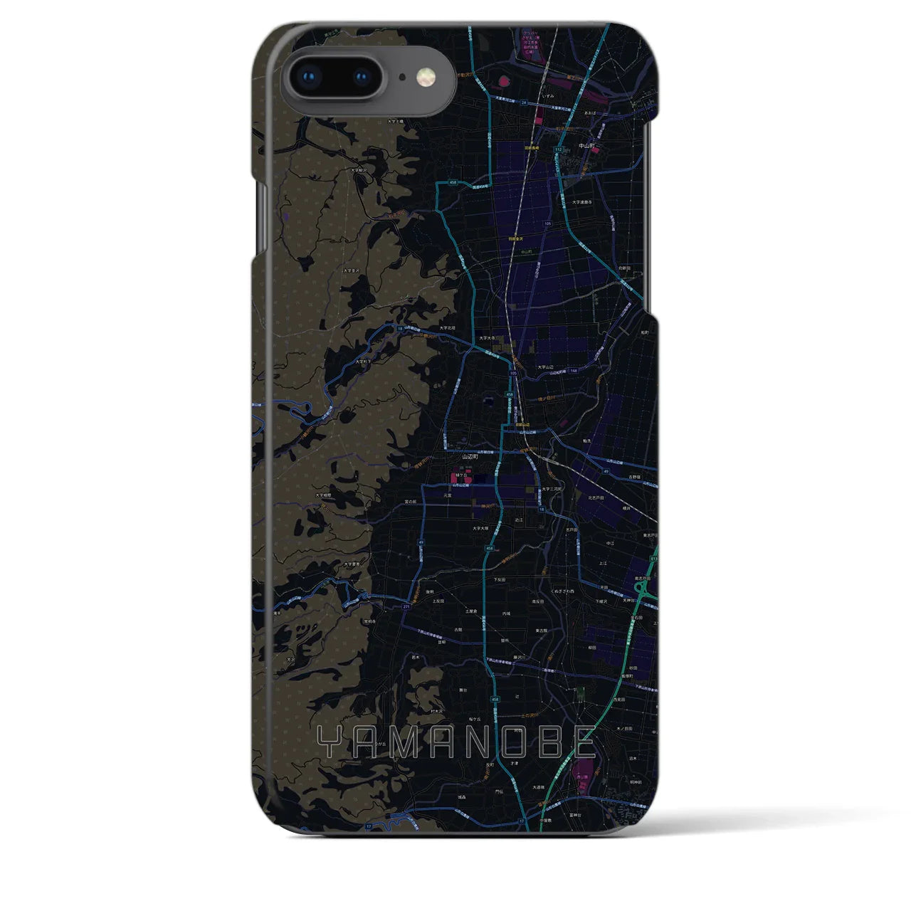 【山辺(山形県)】地図柄iPhoneケース(バックカバータイプ)