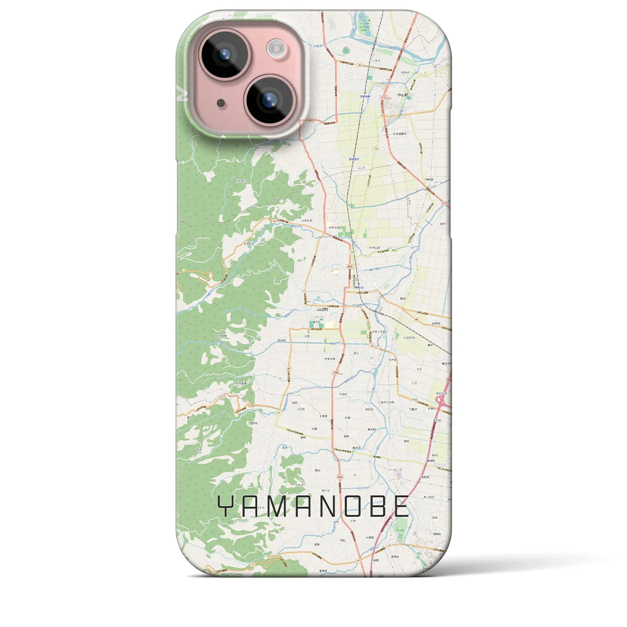 【山辺(山形県)】地図柄iPhoneケース(バックカバータイプ)