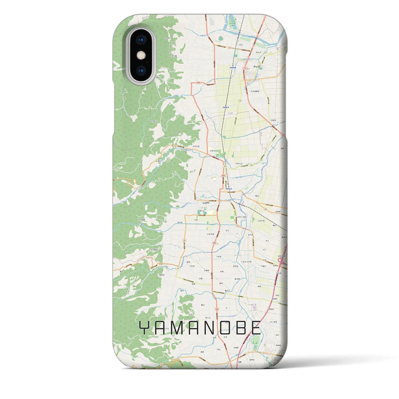 【山辺(山形県)】地図柄iPhoneケース(バックカバータイプ)