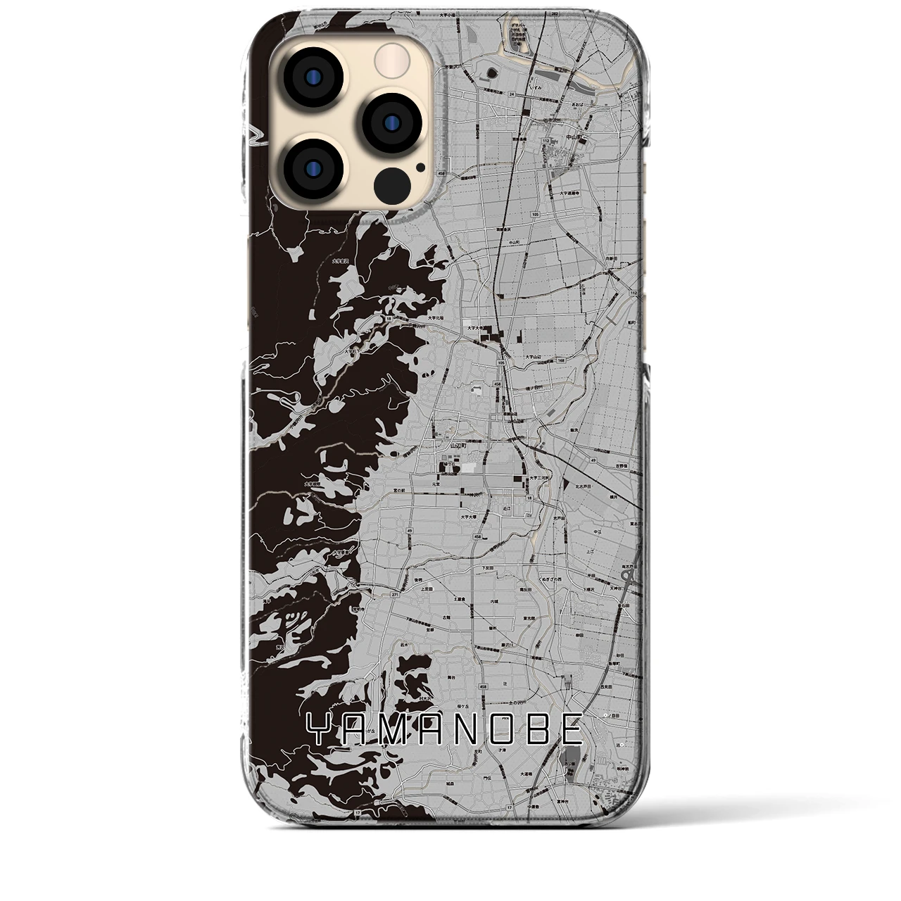 【山辺(山形県)】地図柄iPhoneケース(クリアタイプ)