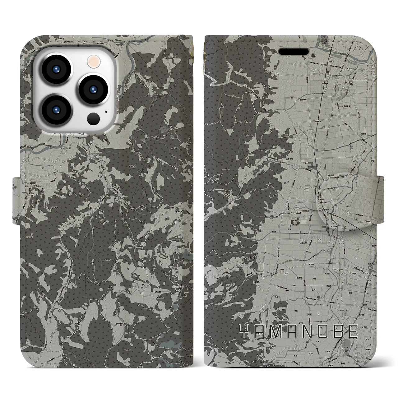 【山辺(山形県)】地図柄iPhoneケース(手帳タイプ)