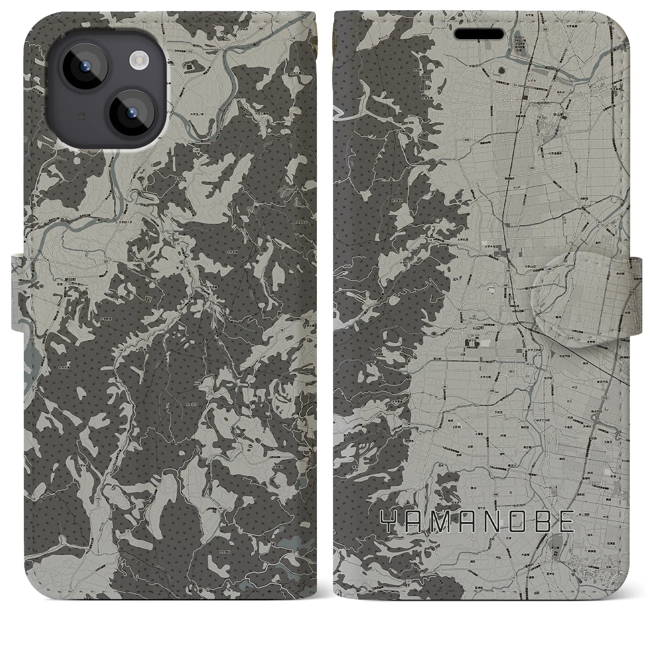 【山辺(山形県)】地図柄iPhoneケース(手帳タイプ)