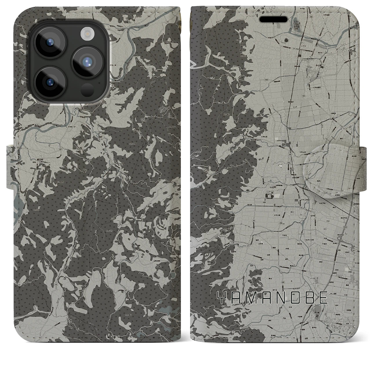 【山辺(山形県)】地図柄iPhoneケース(手帳タイプ)