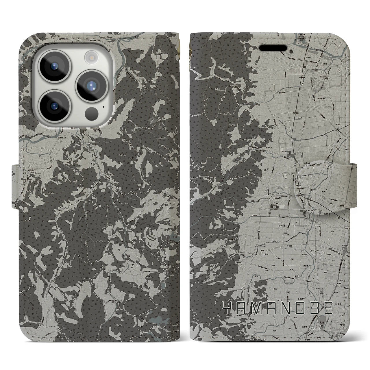 【山辺(山形県)】地図柄iPhoneケース(手帳タイプ)