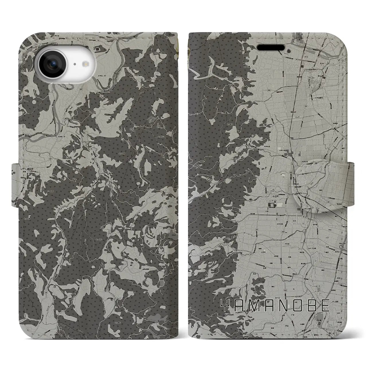 【山辺(山形県)】地図柄iPhoneケース(手帳タイプ)