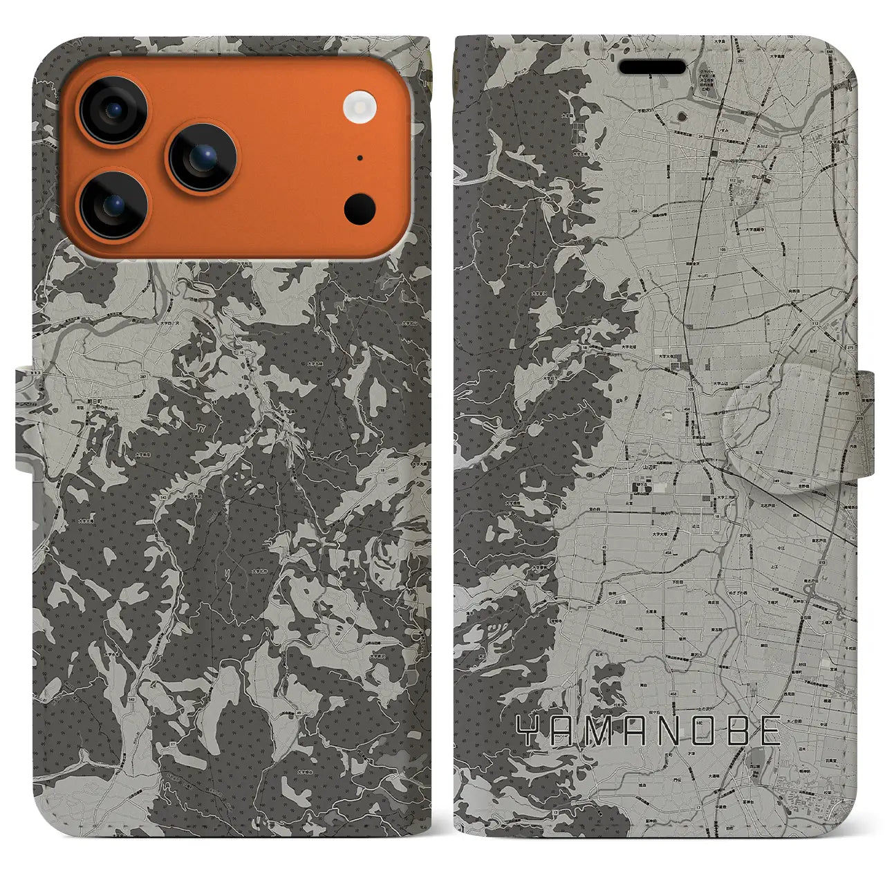 【山辺(山形県)】地図柄iPhoneケース(手帳タイプ)