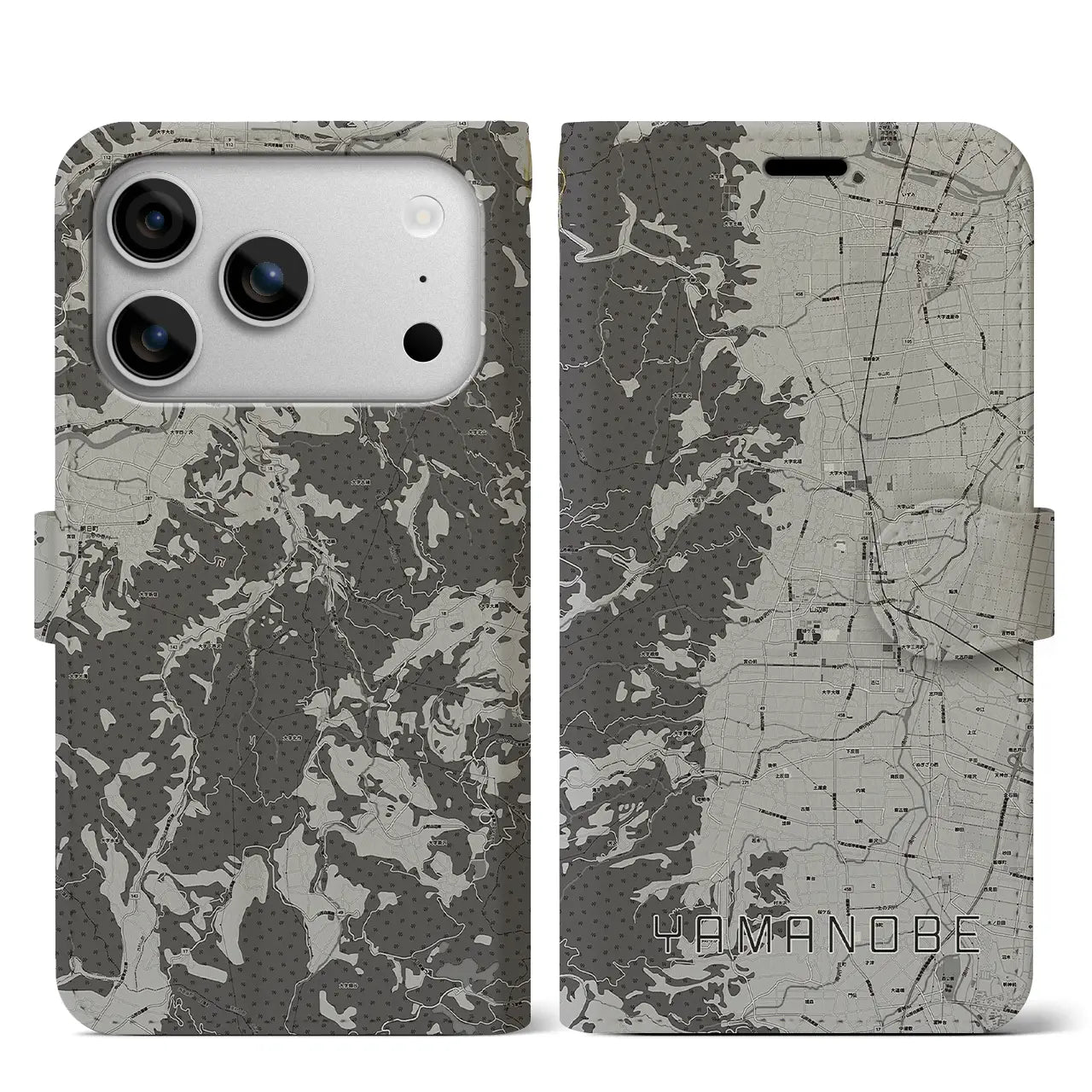 【山辺(山形県)】地図柄iPhoneケース(手帳タイプ)