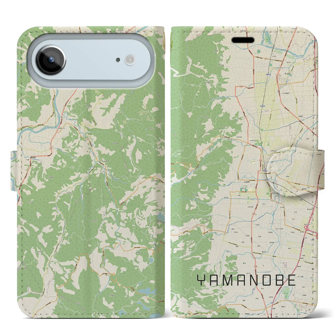 【山辺(山形県)】地図柄iPhoneケース(手帳タイプ)