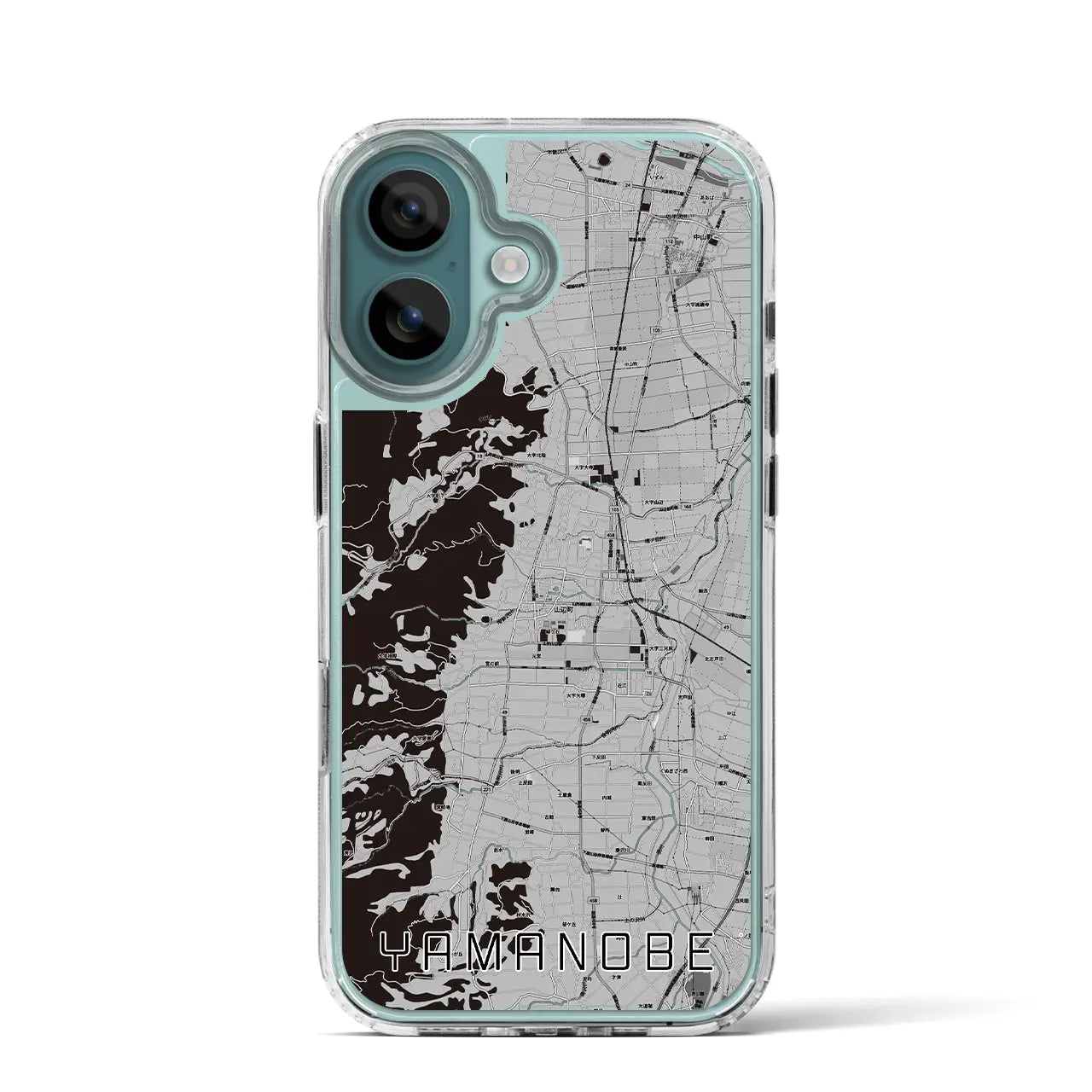 【山辺(山形県)】地図柄iPhoneケース(MagSafeタイプ)モノトーン・iPhone 16 Pro 用