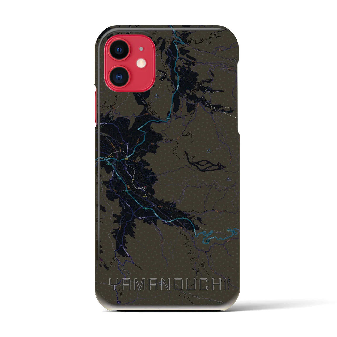 【山ノ内(長野県)】地図柄iPhoneケース(バックカバータイプ)