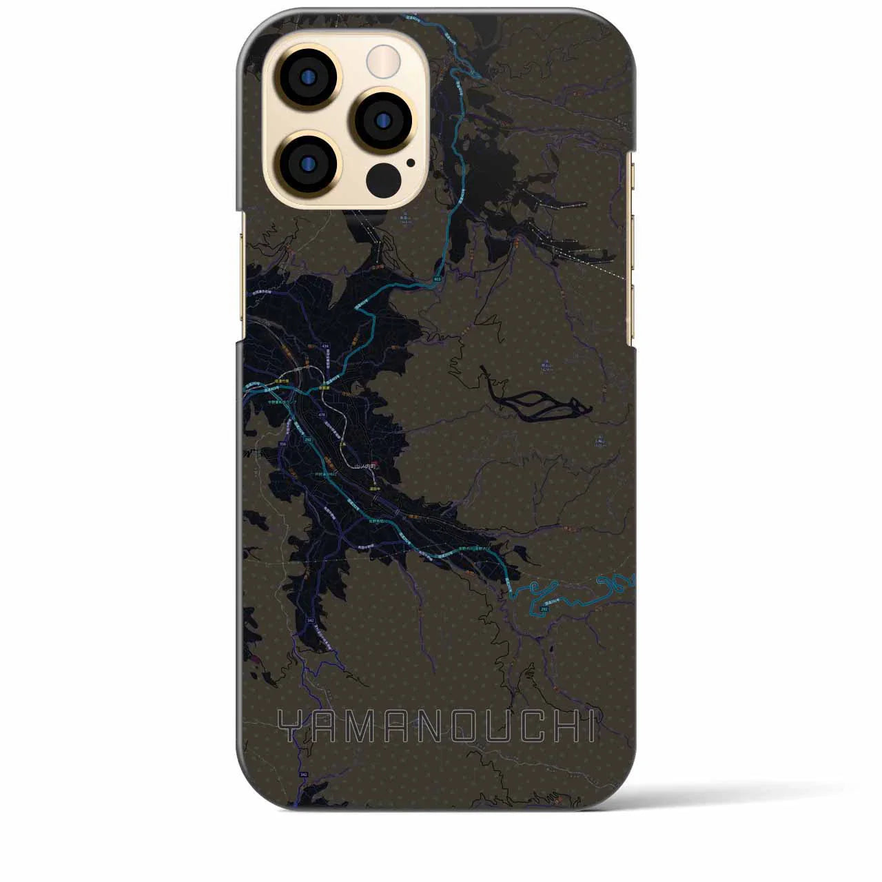 【山ノ内(長野県)】地図柄iPhoneケース(バックカバータイプ)