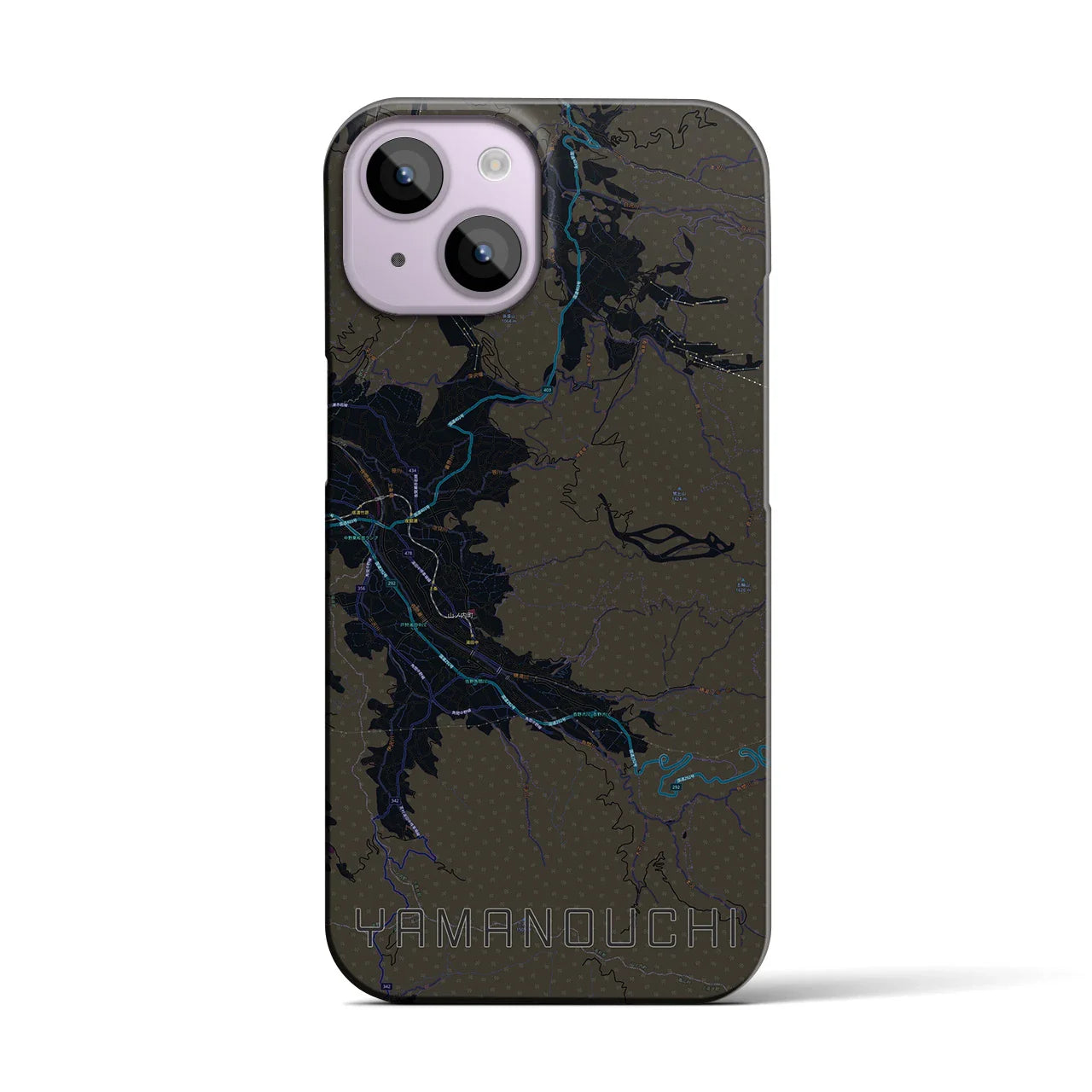 【山ノ内(長野県)】地図柄iPhoneケース(バックカバータイプ)