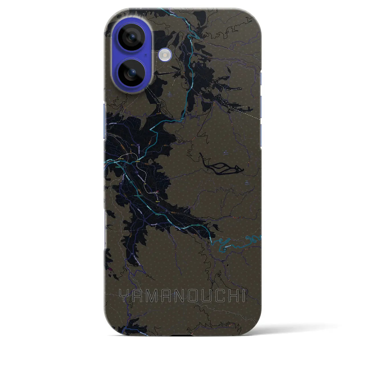 【山ノ内(長野県)】地図柄iPhoneケース(バックカバータイプ)