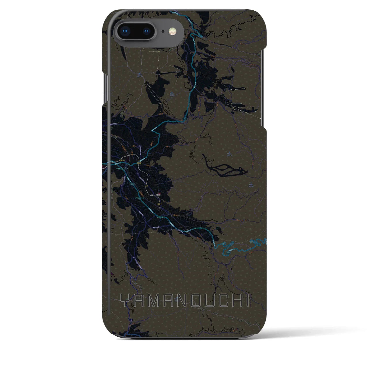 【山ノ内(長野県)】地図柄iPhoneケース(バックカバータイプ)