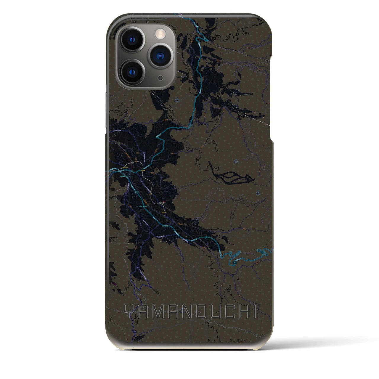 【山ノ内(長野県)】地図柄iPhoneケース(バックカバータイプ)