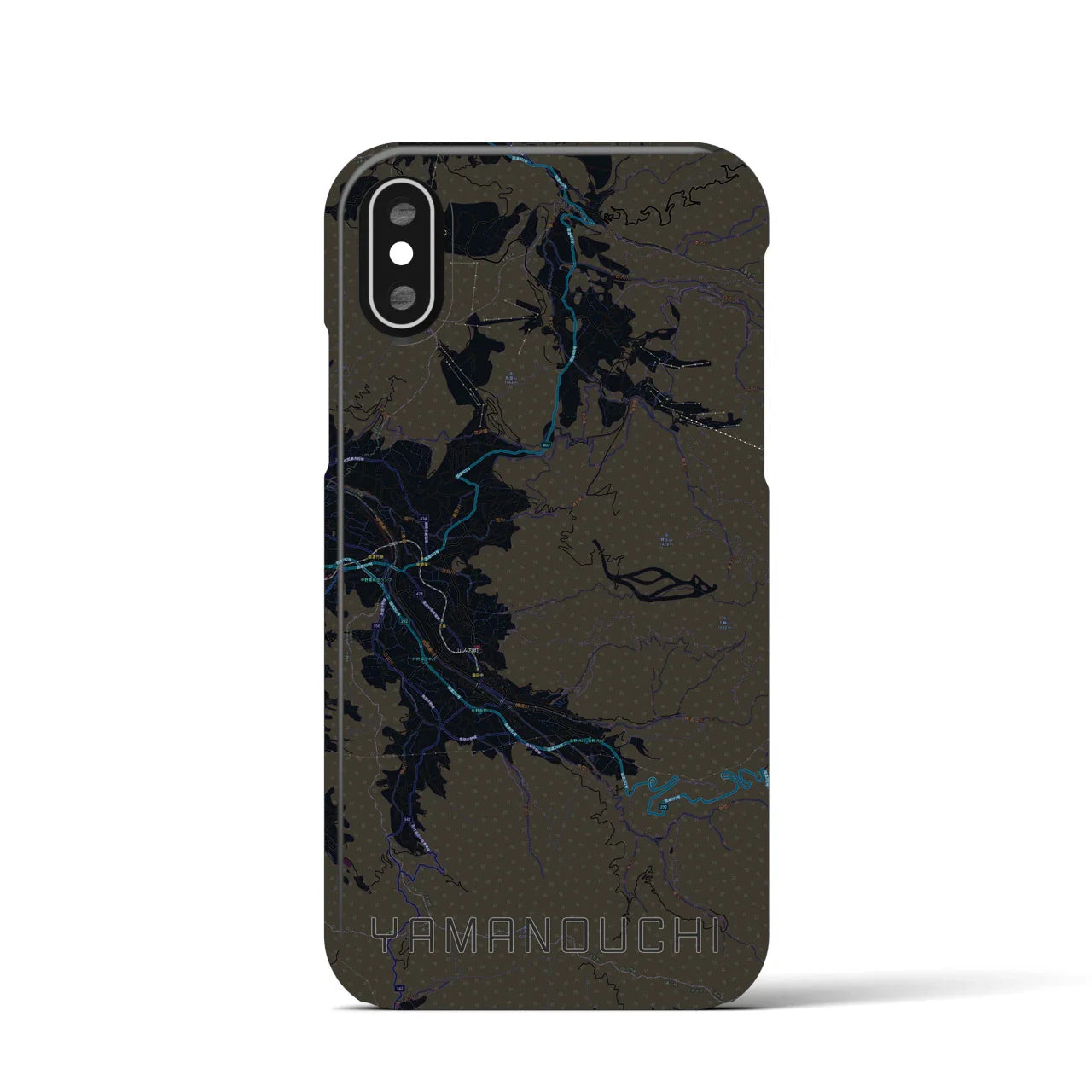 【山ノ内(長野県)】地図柄iPhoneケース(バックカバータイプ)