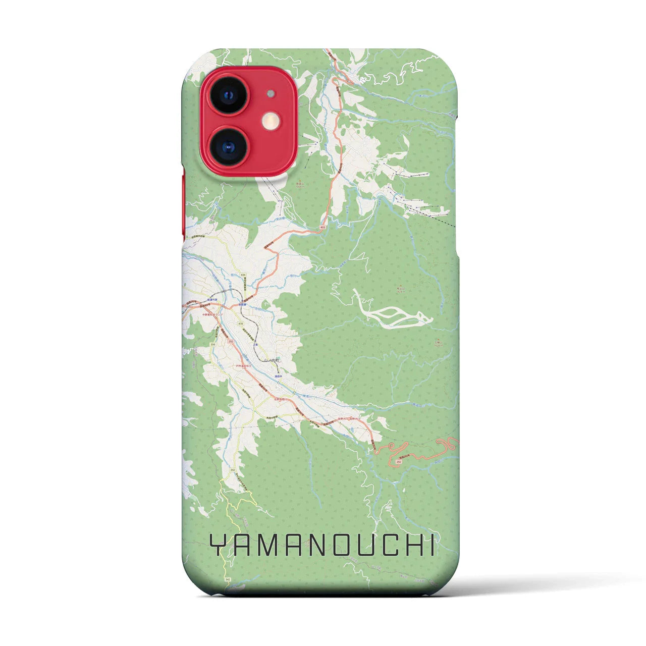 【山ノ内(長野県)】地図柄iPhoneケース(バックカバータイプ)