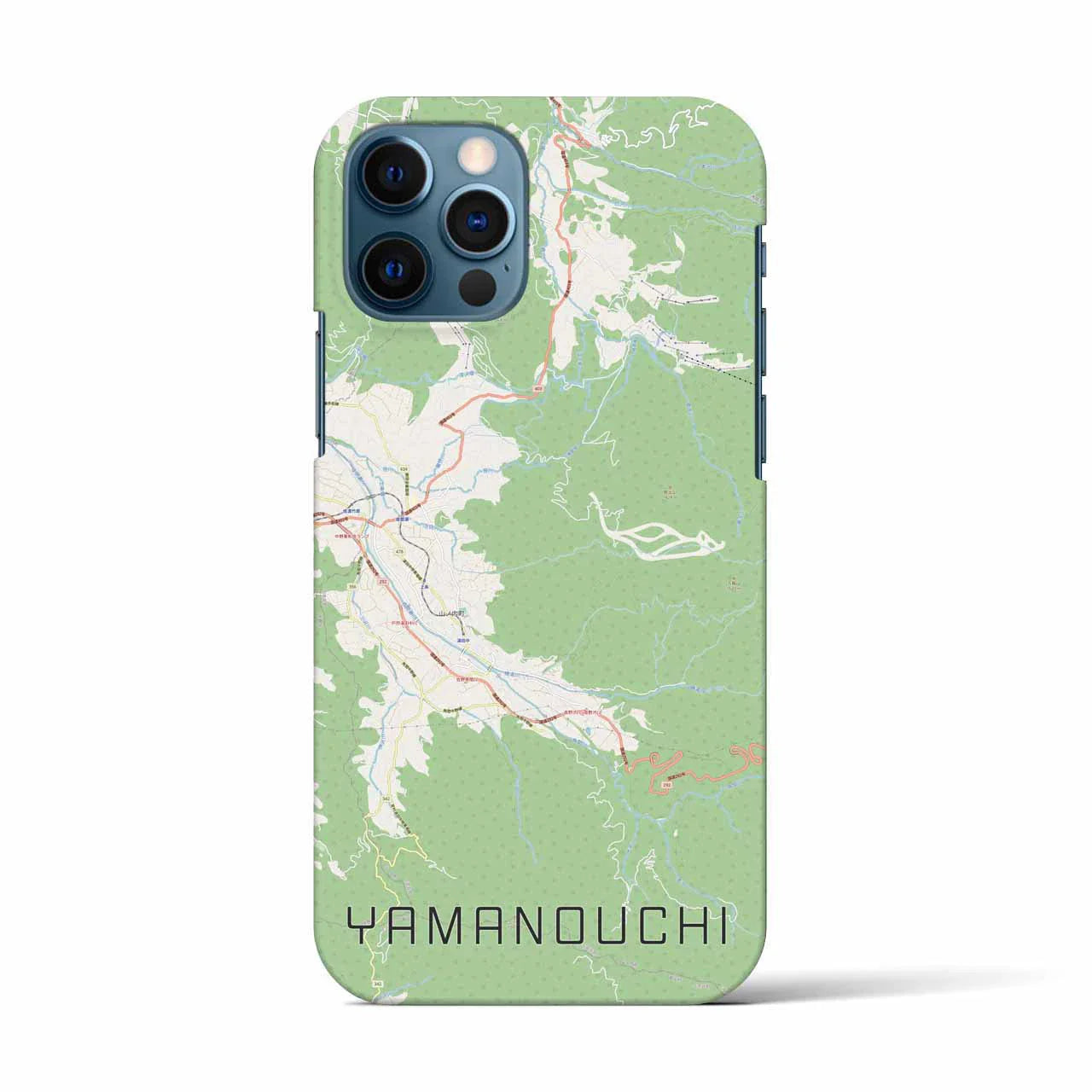 【山ノ内(長野県)】地図柄iPhoneケース(バックカバータイプ)